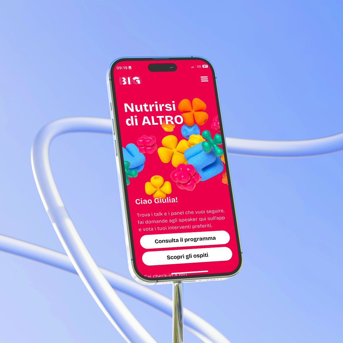 Mockup welcome page BIG app