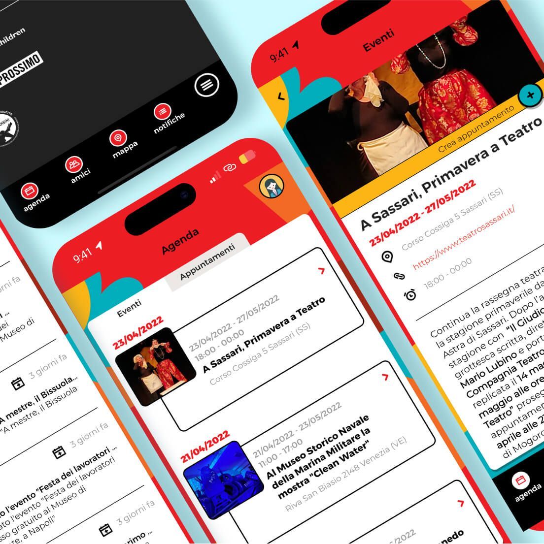 /cmsMockup delle schermate dell'app Plaza