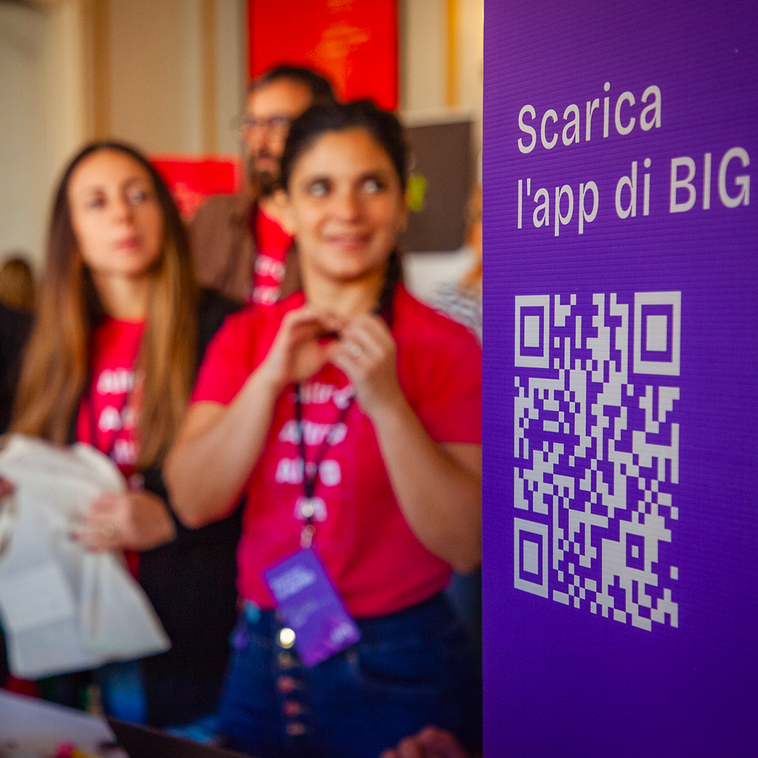 /cmstotem con qr code che invita a scaricare l'app di BIG