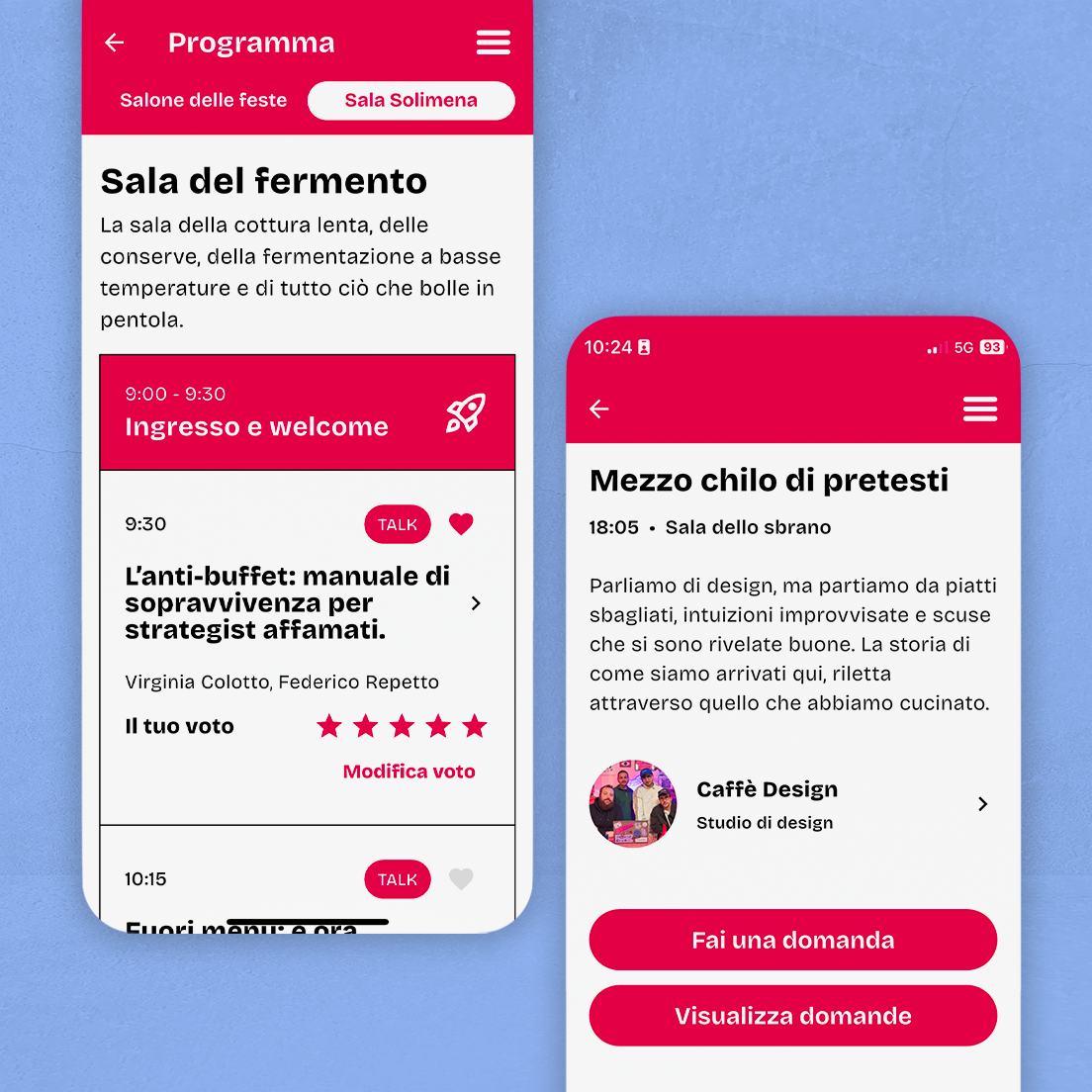 /cmsMockup delle schermate dell'app BIG - valutazione talk
